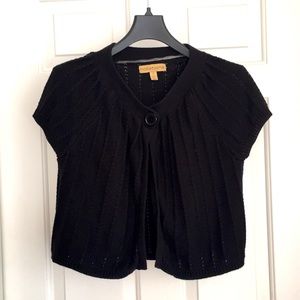 Notations Shrug Small Black Single Front Button Short Sleeves